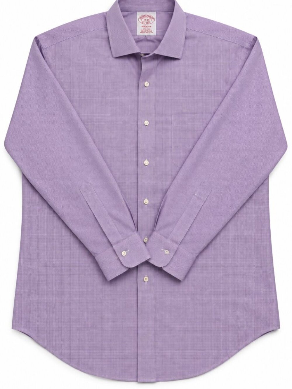 Brooks Brothers 1818 Madison Lavender Micro-Check Shirt 18-35